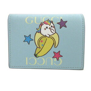 Gucci Bananya Leather Blue Bifold Wallet